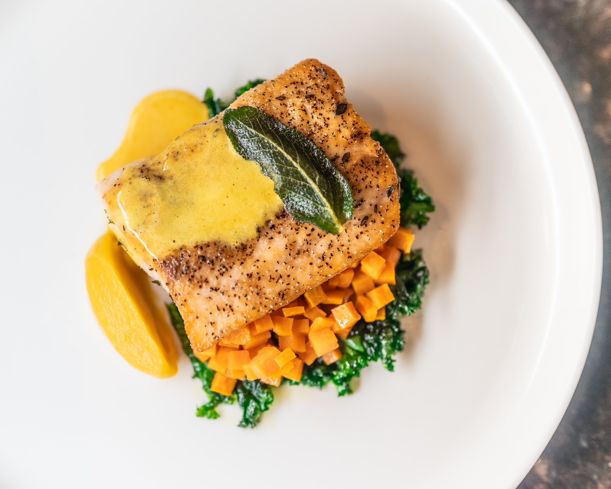mahi mahi - pumpkin | green curry | sweet potato | kale 