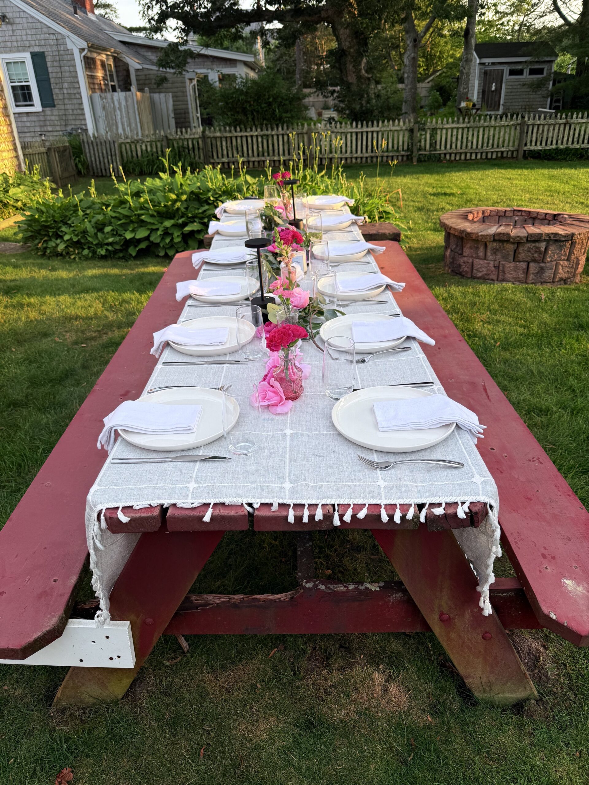 Bachelorette party private chef dinner table setting