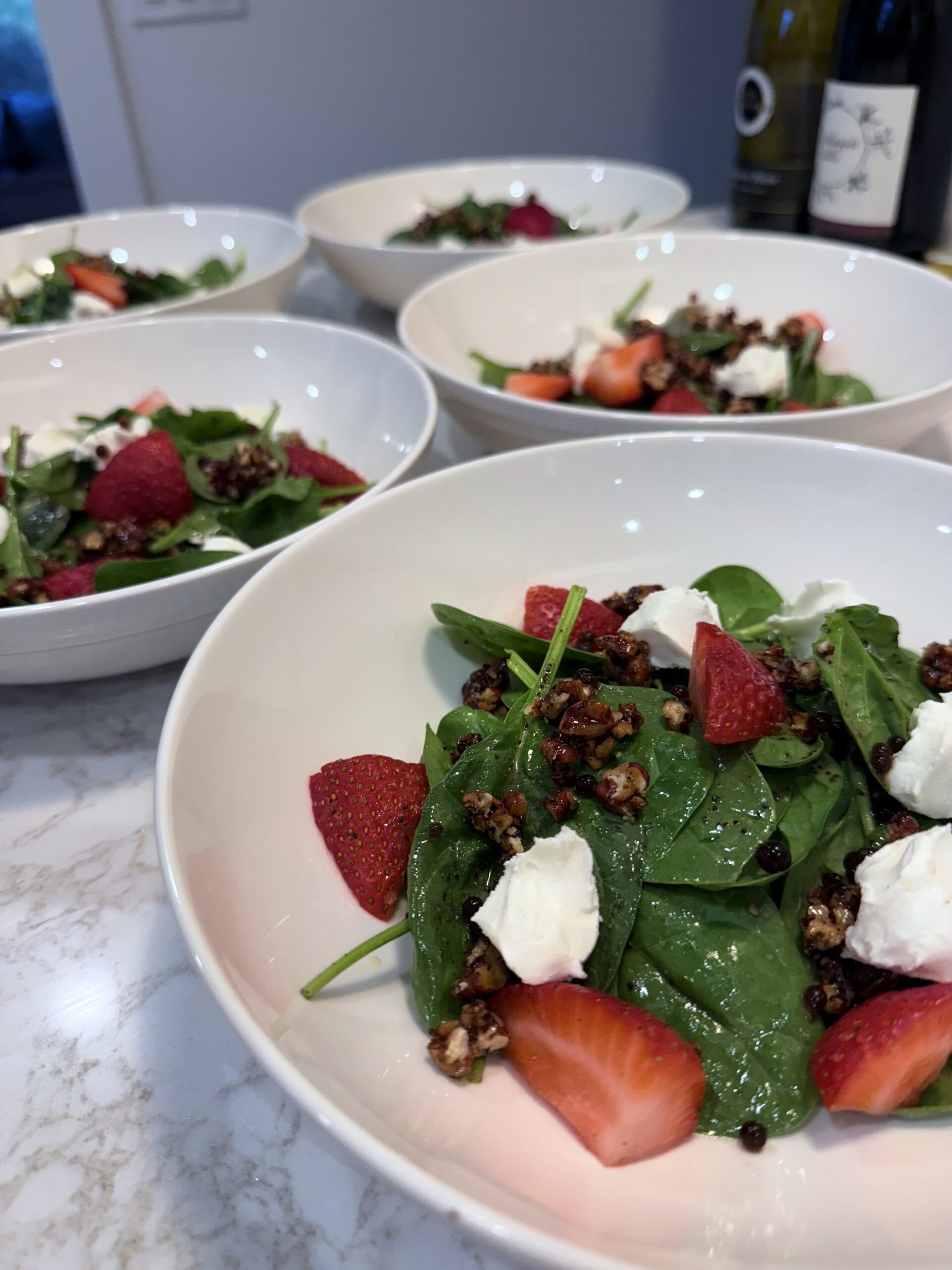 strawberry and spinach salad - lemon poppy seed vinaigrette